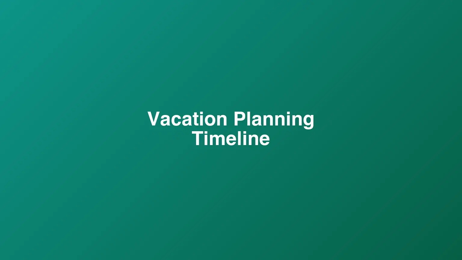 Vacation Planning Timeline: When to Book What for a Stress-Free Trip